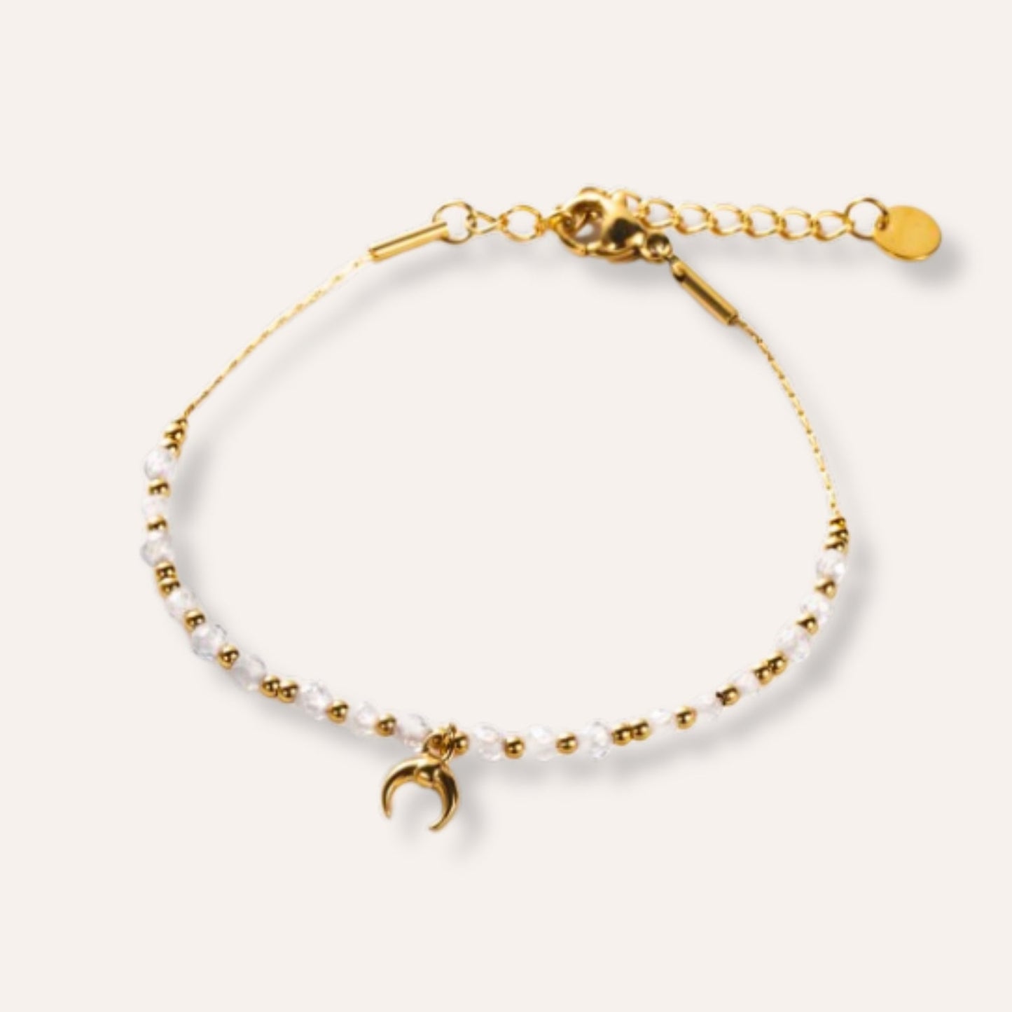 Moon | Moon bracelet in stainless steel and glass beads