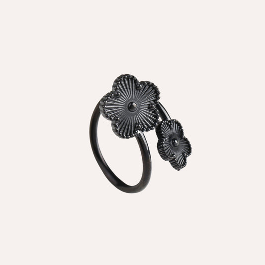 Sophia | Black Stainless Steel Adjustable Ring