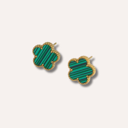 Sophia | Green stainless steel earrings