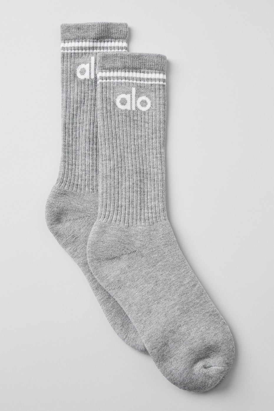 Chaussette rétro unisexe  - Gris chiné/blanc