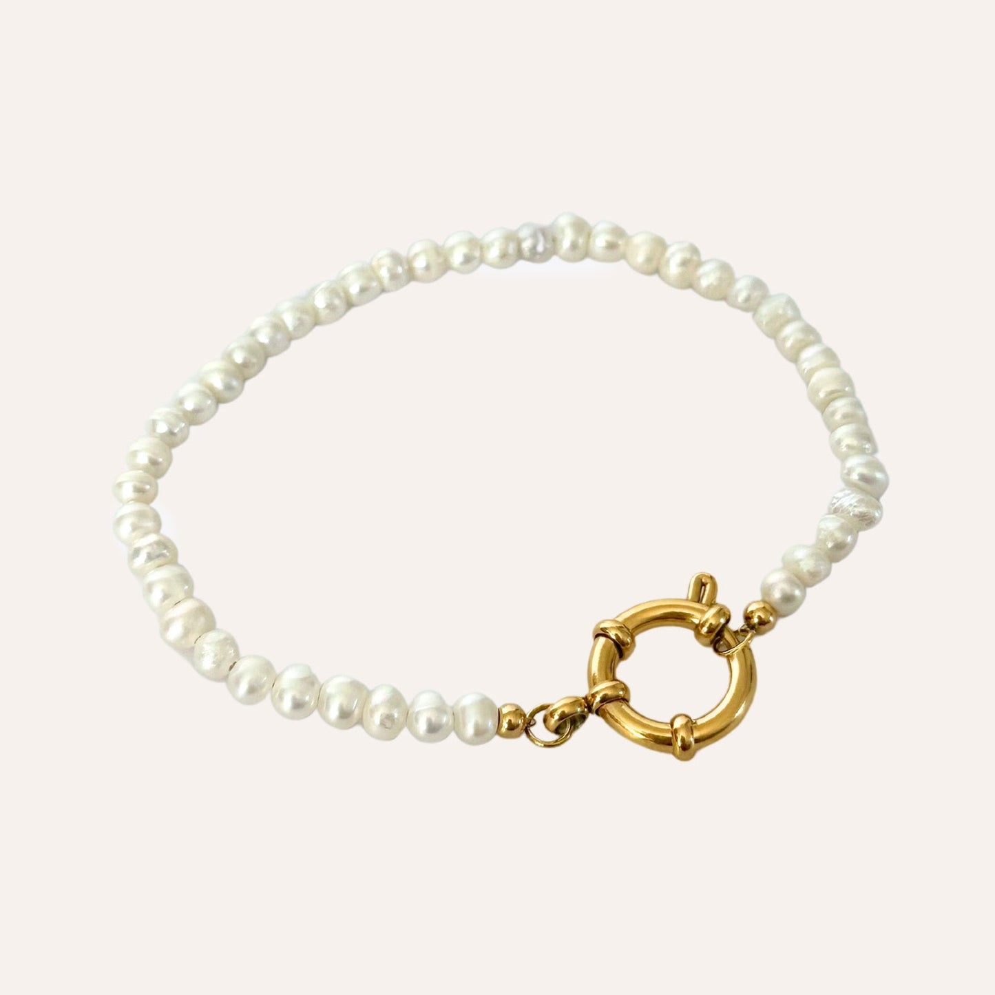 Ariel | Freshwater pearl and stainless steel bracelet