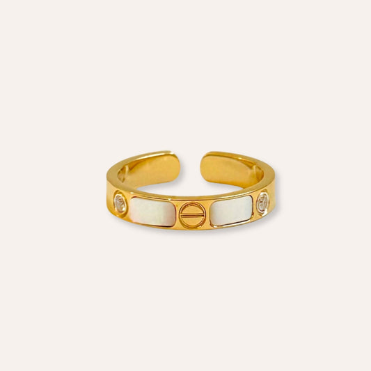 Chloé | Stainless steel and mother-of-pearl ring