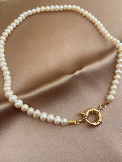 Ariel | Freshwater pearl and gold-plated stainless steel necklace