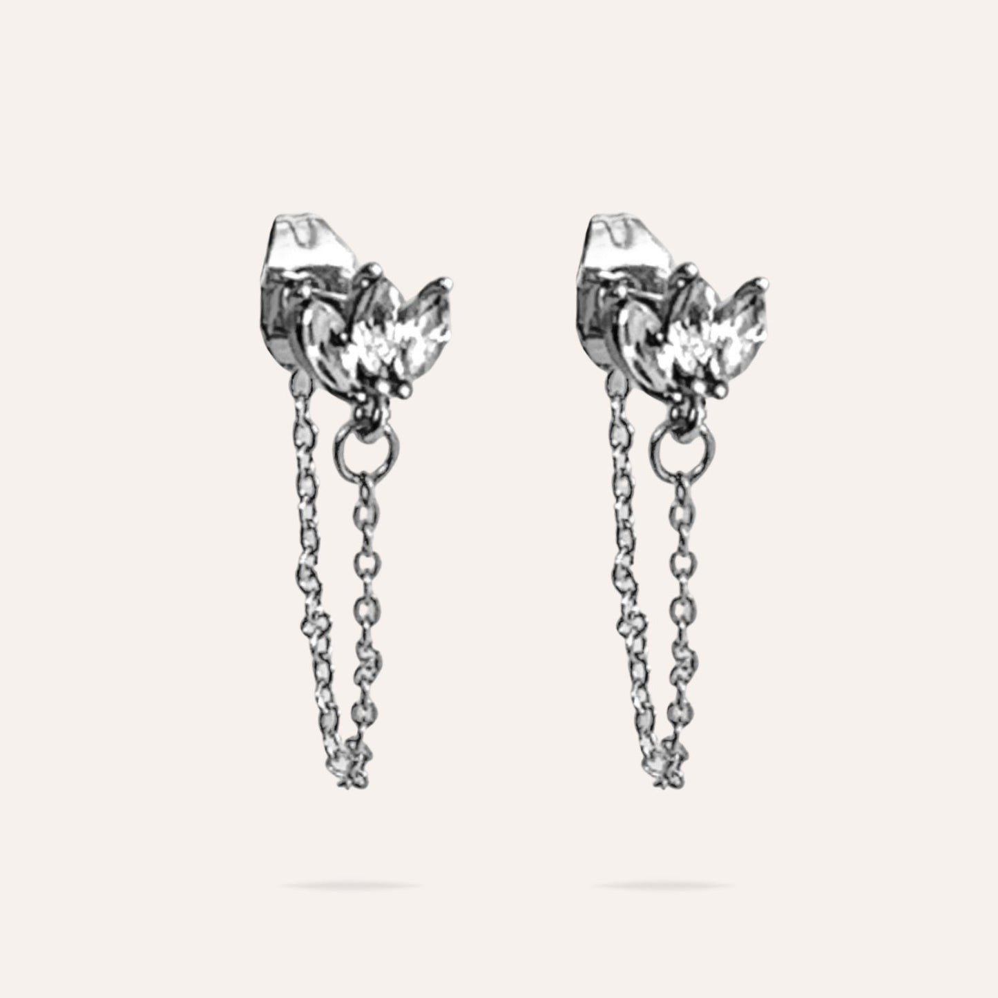 Iris | Stainless steel and zirconia earrings