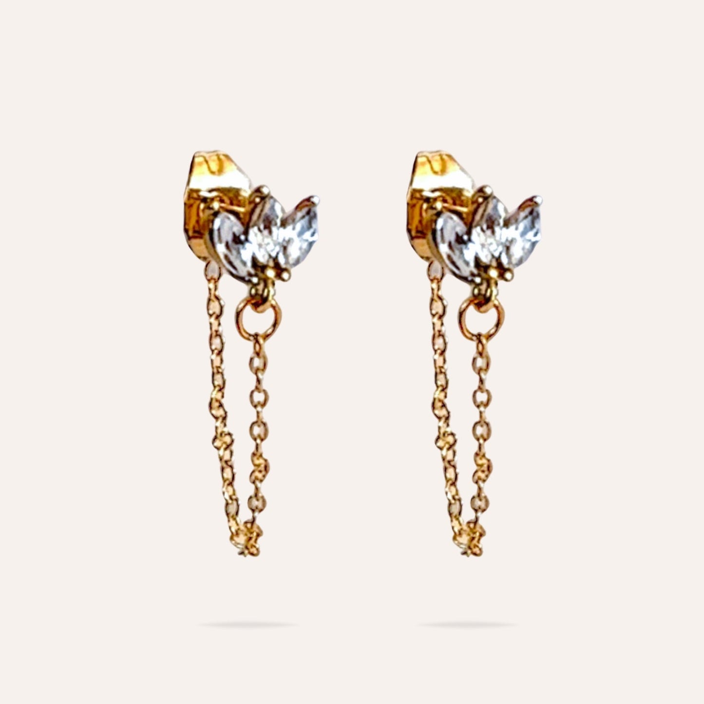 Iris | Stainless steel and zirconia earrings