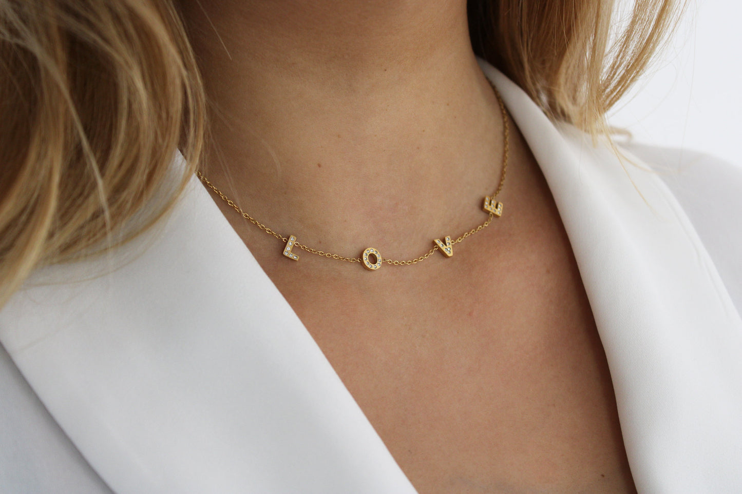 LOVE | Gold-plated stainless steel necklace