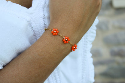 Marguerite | Stainless steel bracelet with pearls