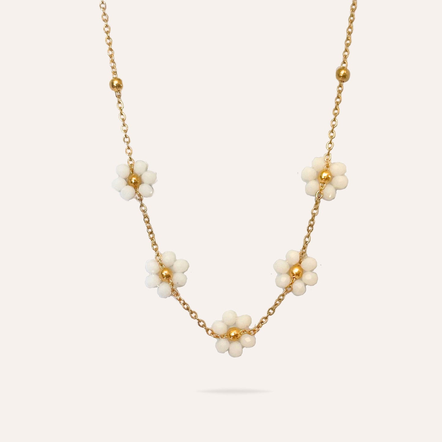 Marguerite | Stainless steel and pearl necklace