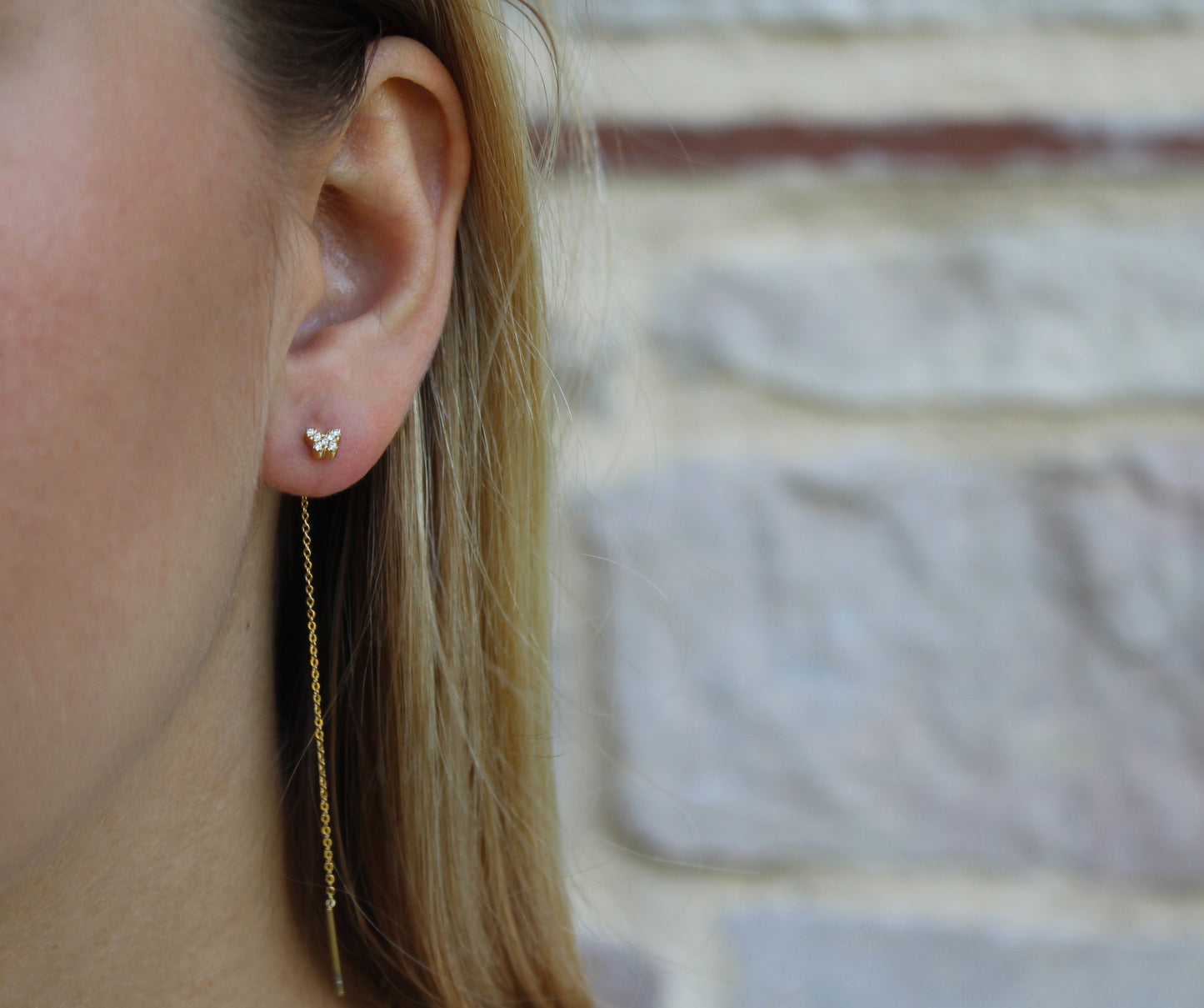 Mélanie | Stainless steel and zirconia earrings