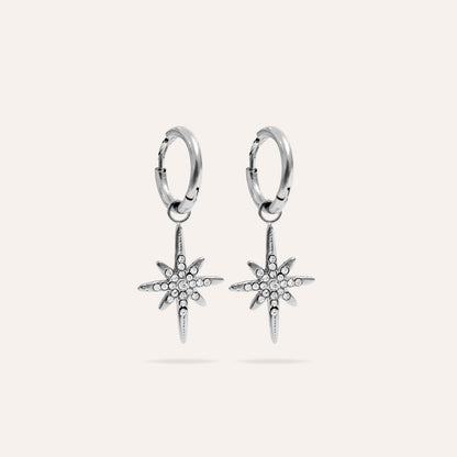 Star | Stainless steel and zirconia earrings