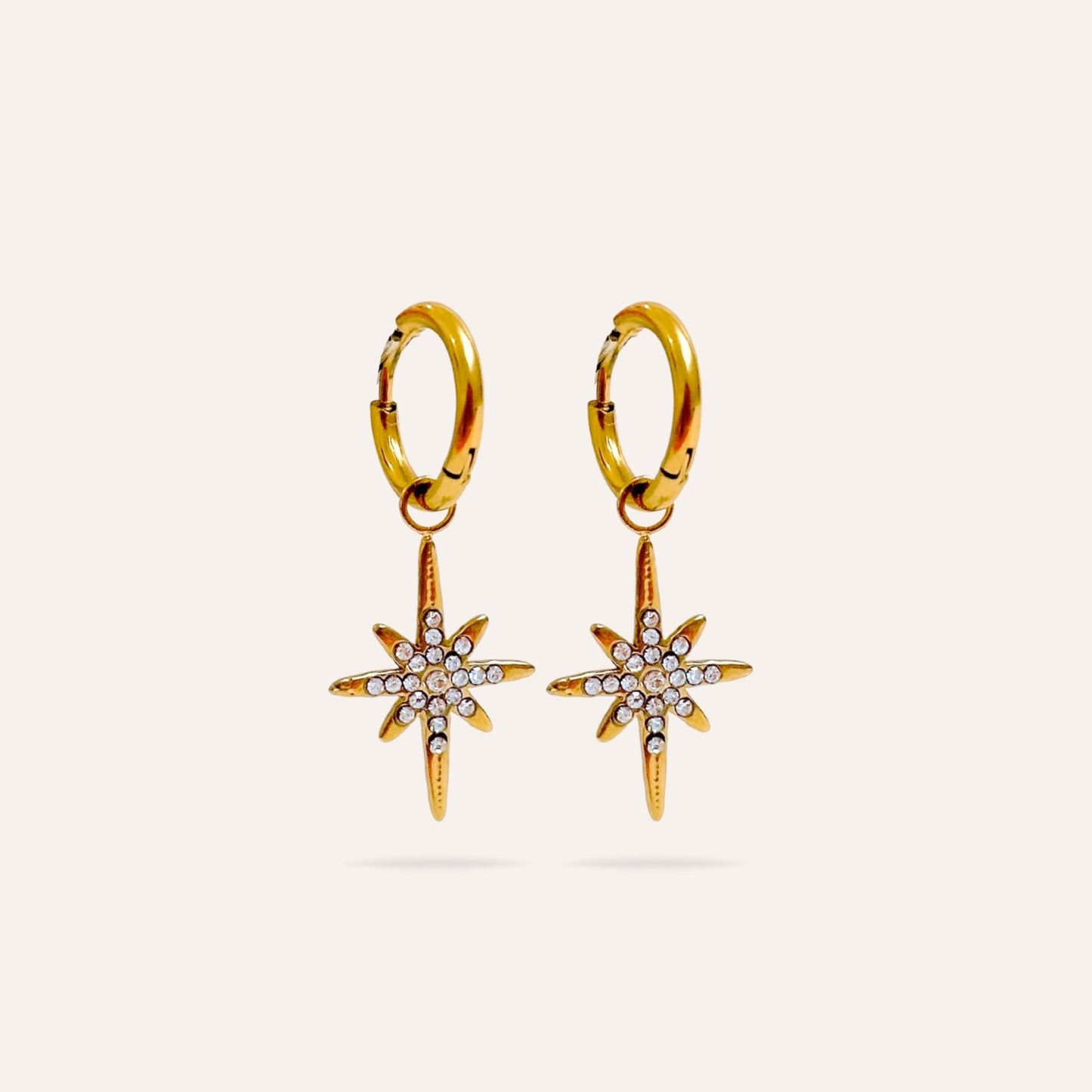 Star | Stainless steel and zirconia earrings
