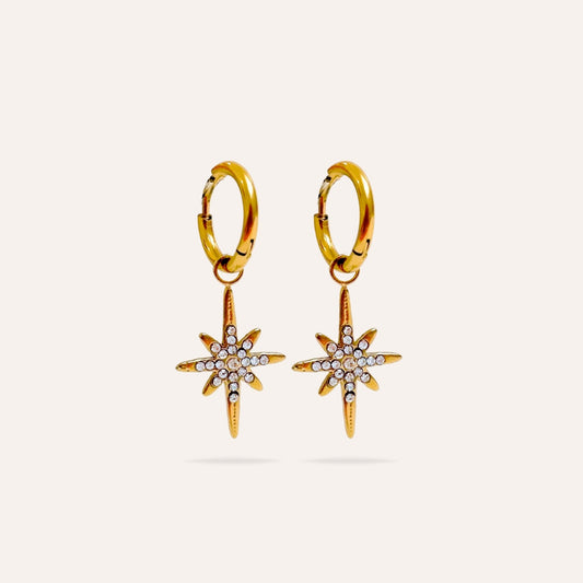 Star | Stainless steel and zirconia earrings