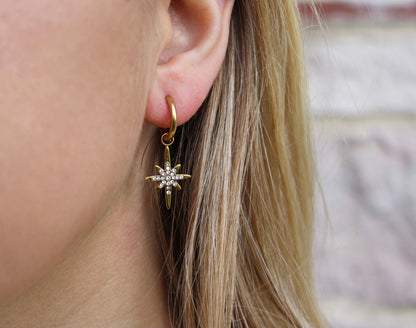 Star | Stainless steel and zirconia earrings